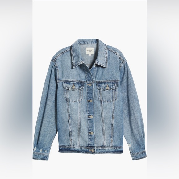 NWT Hidden jeans distressed oversized denim jacket size small - Picture 5 of 9